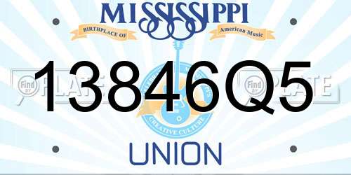 13846Q5 Mississippi License Plate