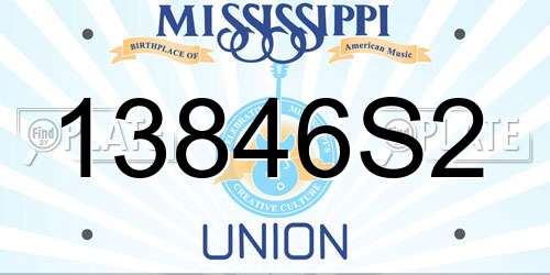 13846S2 Mississippi License Plate