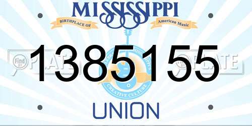 1385155 Mississippi License Plate