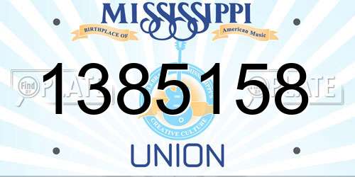 1385158 Mississippi License Plate