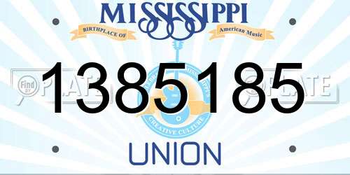 1385185 Mississippi License Plate