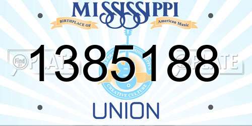 1385188 Mississippi License Plate