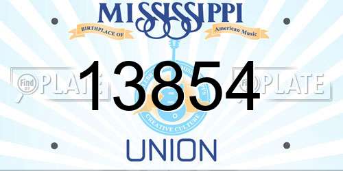 13854 Mississippi License Plate