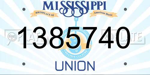 1385740 Mississippi License Plate