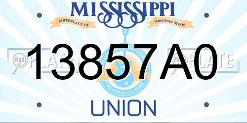 13857A0 Mississippi License Plate
