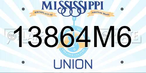 13864M6 Mississippi License Plate