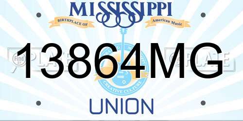 13864MG Mississippi License Plate