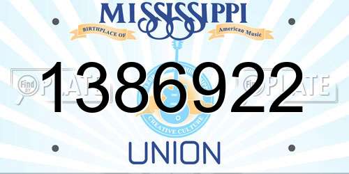 1386922 Mississippi License Plate
