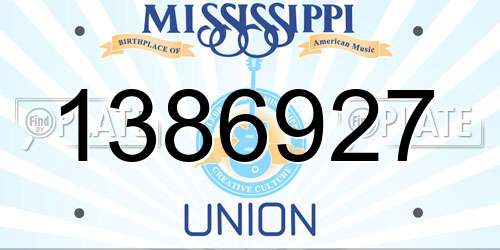 1386927 Mississippi License Plate