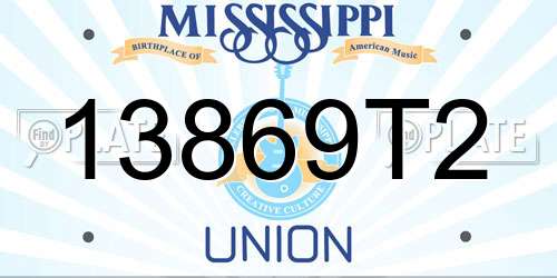 13869T2 Mississippi License Plate