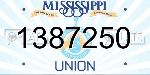 1387250 Mississippi License Plate