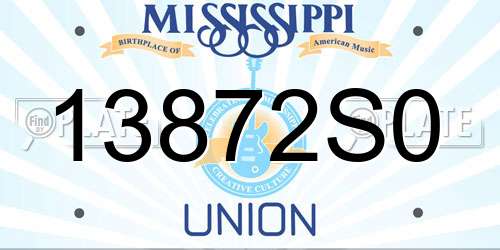 13872S0 Mississippi License Plate
