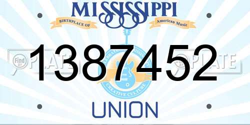 1387452 Mississippi License Plate