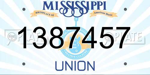 1387457 Mississippi License Plate