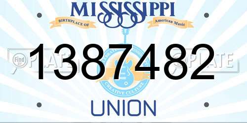 1387482 Mississippi License Plate