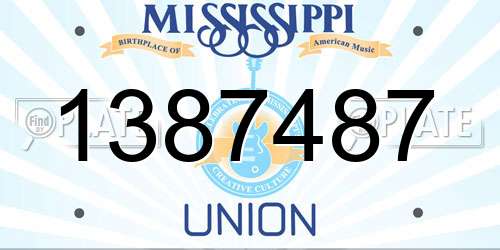 1387487 Mississippi License Plate