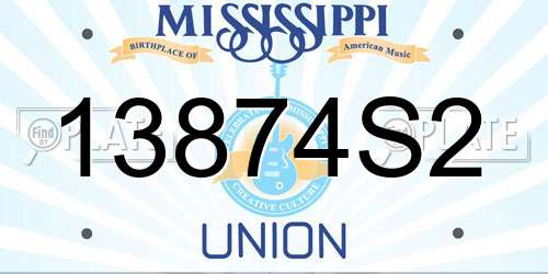 13874S2 Mississippi License Plate
