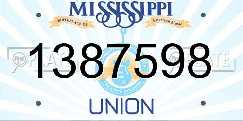 1387598 Mississippi License Plate