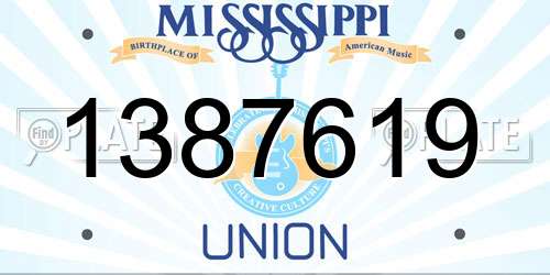 1387619 Mississippi License Plate