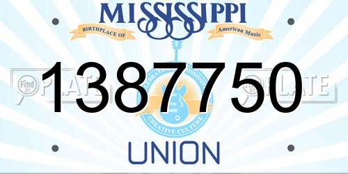 1387750 Mississippi License Plate