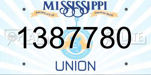 1387780 Mississippi License Plate