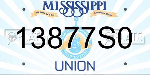 13877S0 Mississippi License Plate