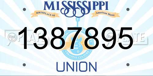 1387895 Mississippi License Plate