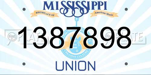 1387898 Mississippi License Plate