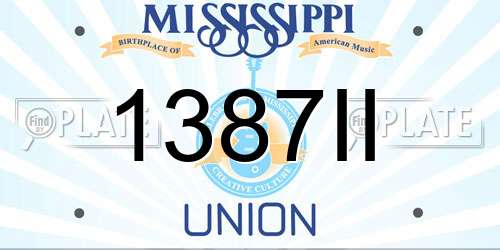 1387II Mississippi License Plate