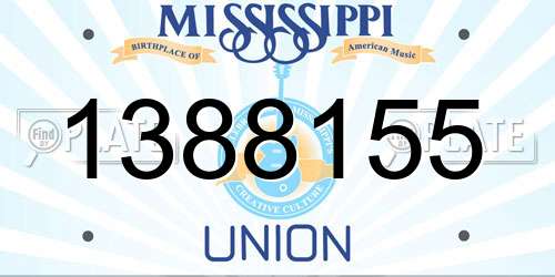 1388155 Mississippi License Plate