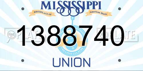 1388740 Mississippi License Plate
