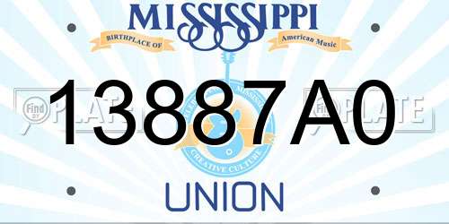 13887A0 Mississippi License Plate