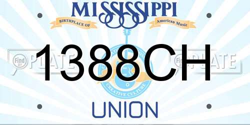 1388CH Mississippi License Plate