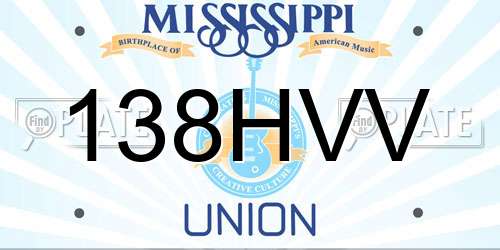 138HVV Mississippi License Plate