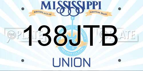 138JTB Mississippi License Plate
