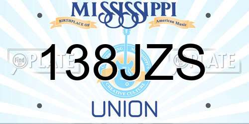 138JZS Mississippi License Plate