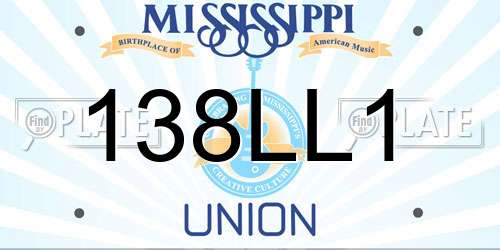 138LL1 Mississippi License Plate