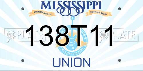138T11 Mississippi License Plate
