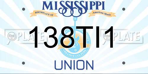 138TI1 Mississippi License Plate