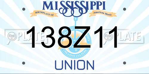 138Z11 Mississippi License Plate