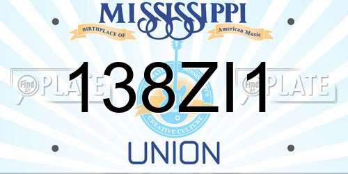 138ZI1 Mississippi License Plate