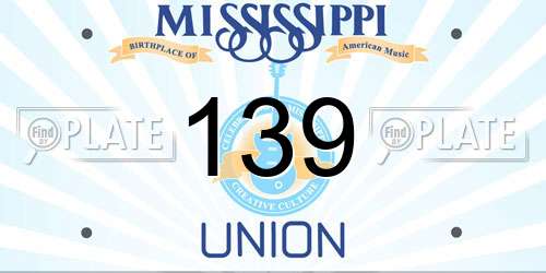 139 Mississippi License Plate