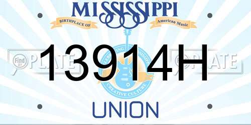 13914H Mississippi License Plate