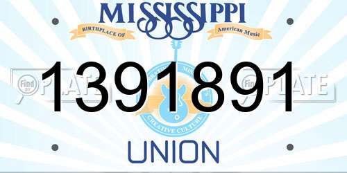 1391891 Mississippi License Plate