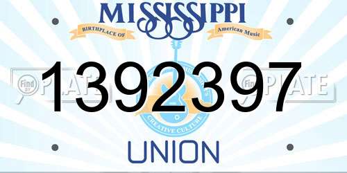 1392397 Mississippi License Plate