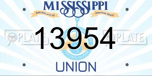 13954 Mississippi License Plate