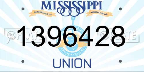 1396428 Mississippi License Plate