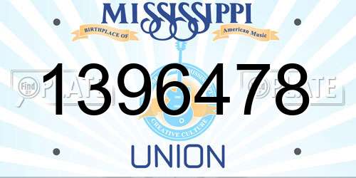1396478 Mississippi License Plate