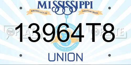 13964T8 Mississippi License Plate