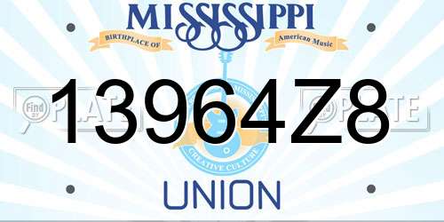 13964Z8 Mississippi License Plate